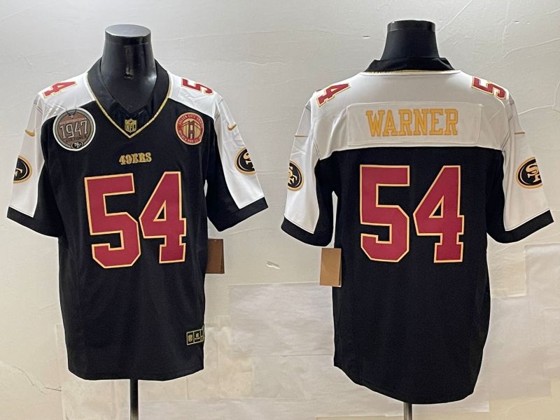 Men San Francisco 49ers #54 Warner Black Gold Thanksgiving three generations 2025 Nike Limited NFL Jersey style 2->new york yankees->MLB Jersey